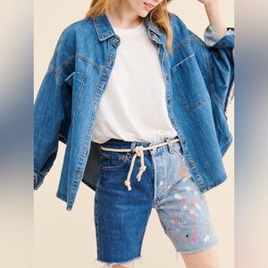 Levi’s Riley two tone pain splatter shorts Jeans